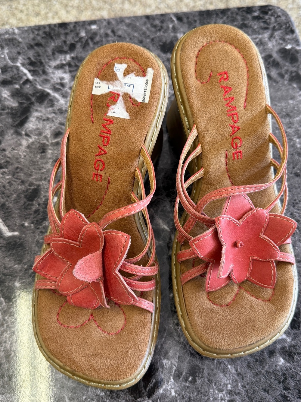 Rampage Coral Floral Slide Mules size 7